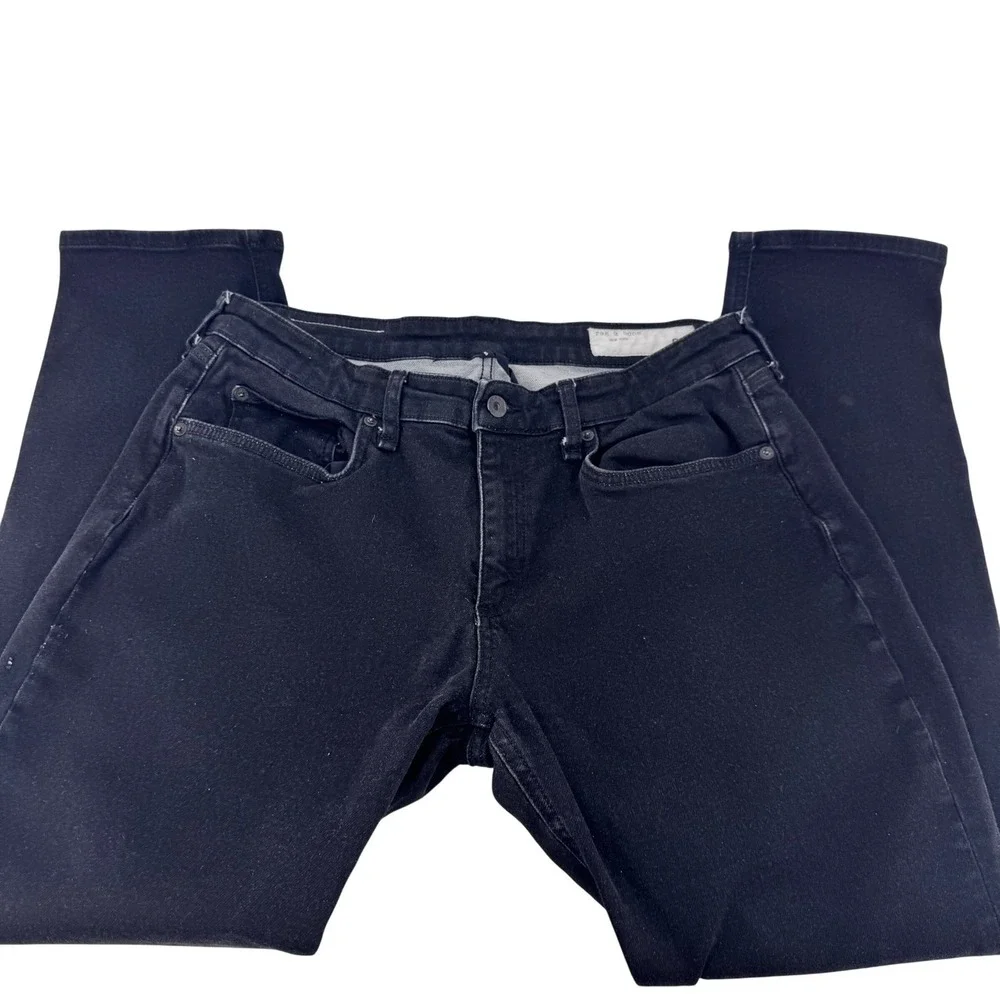 Rag Bone‎ Men's Black Jeans WDD22H2643BMGR Granite /Black Size 32 Straight Leg
